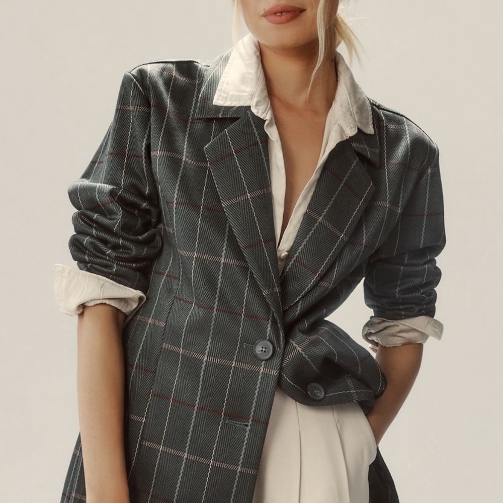 Anthropologie Avec Les Filles Knit Oversized Blazer